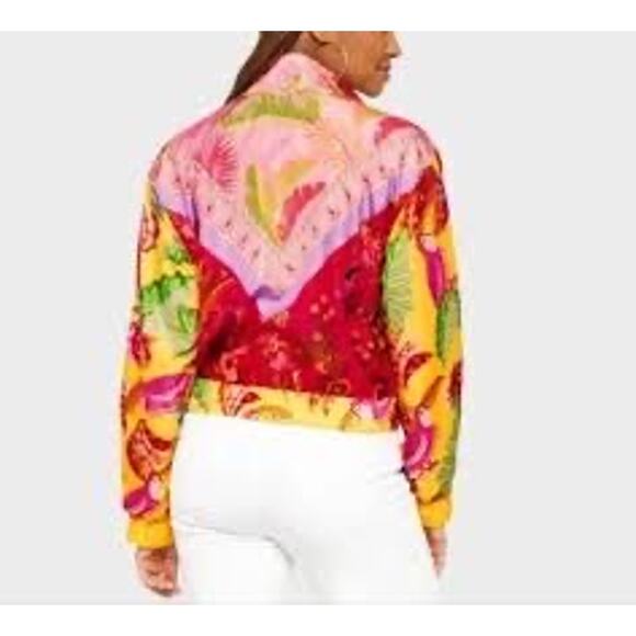 NWOT Farm Rio Mixed Scarves Lightweight Windbreaker Jacket - Picture 3 of 4